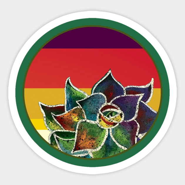 Rainbow Succulent Sticker by KrissyK